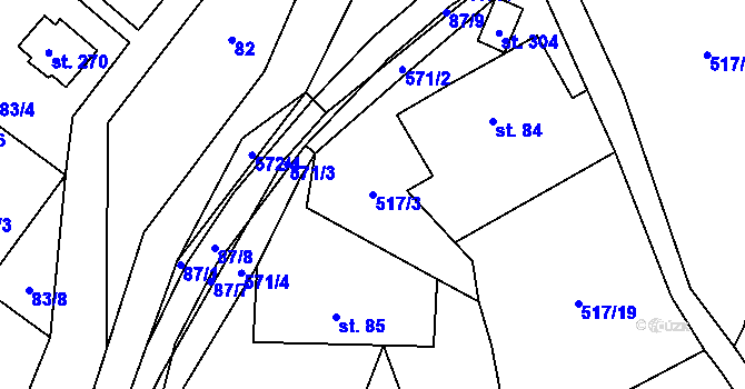 Parcela st. 517/3 v KÚ Lipí u Náchoda, Katastrální mapa