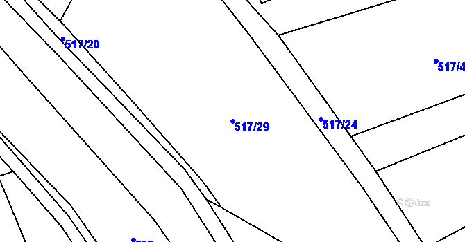 Parcela st. 517/29 v KÚ Lipí u Náchoda, Katastrální mapa