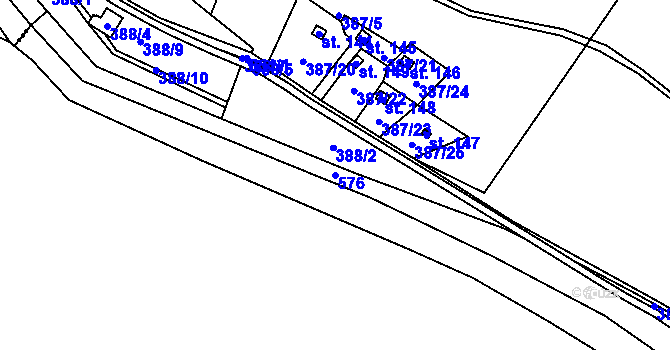 Parcela st. 576 v KÚ Lipí u Náchoda, Katastrální mapa