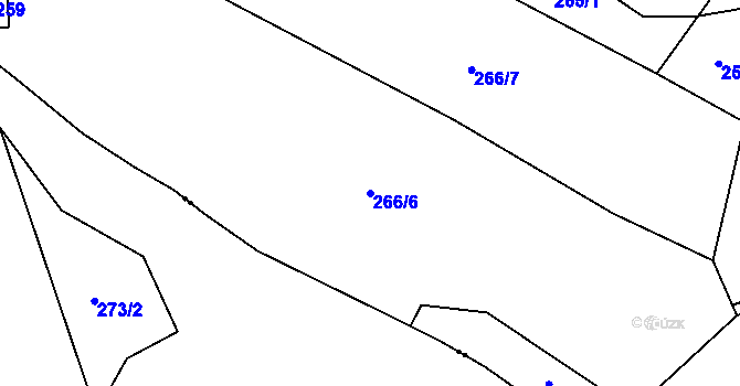 Parcela st. 266/6 v KÚ Lipí u Náchoda, Katastrální mapa