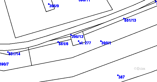 Parcela st. 277 v KÚ Lipí u Náchoda, Katastrální mapa