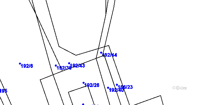Parcela st. 192/44 v KÚ Lipí u Náchoda, Katastrální mapa