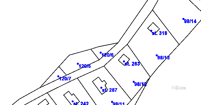 Parcela st. 120/6 v KÚ Lipí u Náchoda, Katastrální mapa