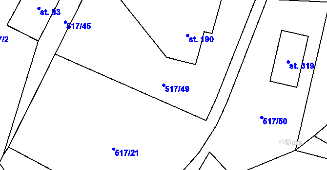 Parcela st. 517/49 v KÚ Lipí u Náchoda, Katastrální mapa