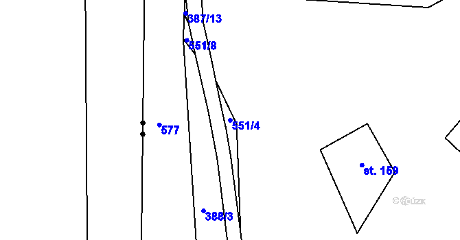 Parcela st. 551/4 v KÚ Lipí u Náchoda, Katastrální mapa