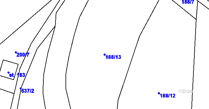 Parcela st. 188/13 v KÚ Lipí u Náchoda, Katastrální mapa