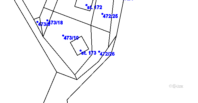 Parcela st. 472/26 v KÚ Lipí u Náchoda, Katastrální mapa
