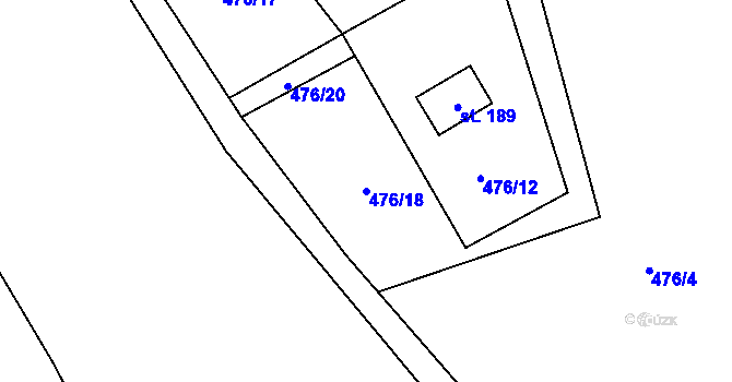 Parcela st. 476/18 v KÚ Lipí u Náchoda, Katastrální mapa