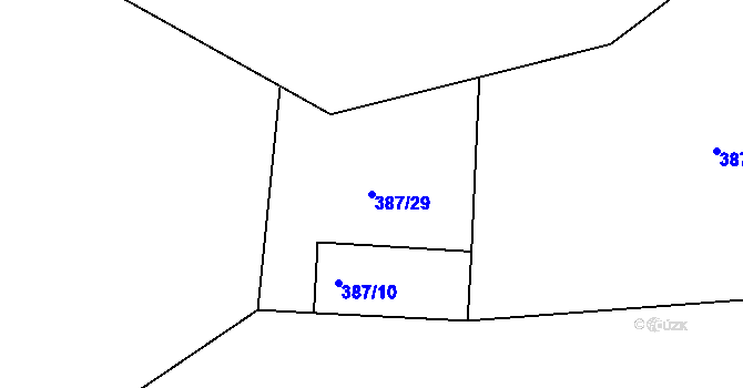 Parcela st. 387/29 v KÚ Lipí u Náchoda, Katastrální mapa