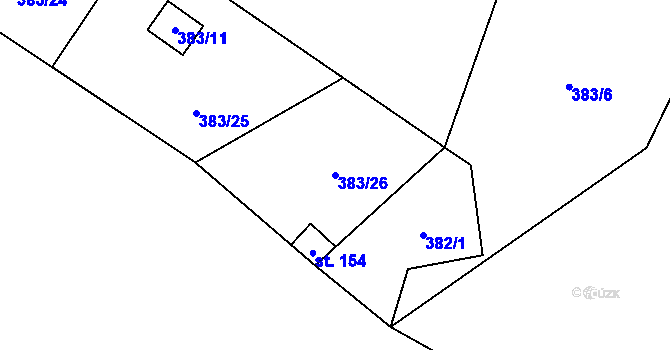 Parcela st. 383/26 v KÚ Lipí u Náchoda, Katastrální mapa