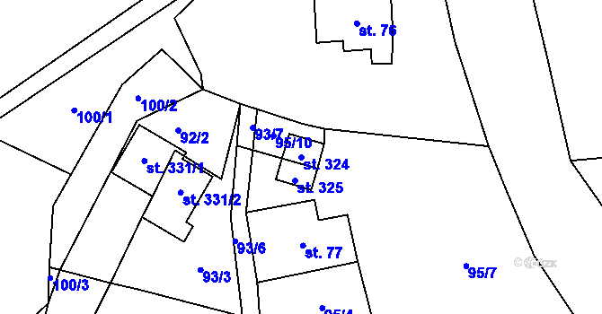 Parcela st. 324 v KÚ Lipí u Náchoda, Katastrální mapa