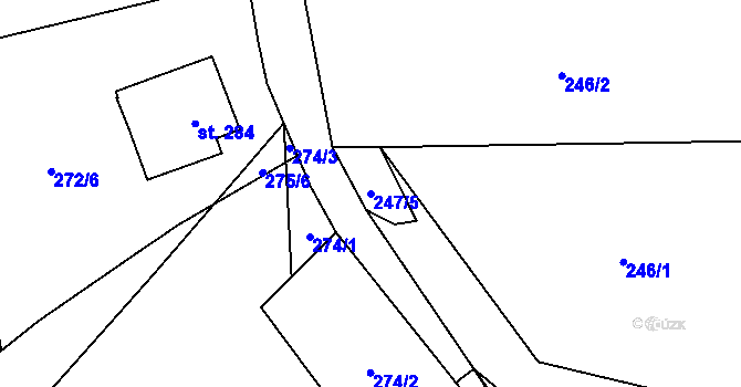 Parcela st. 247/5 v KÚ Lipí u Náchoda, Katastrální mapa