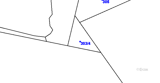 Parcela st. 303/4 v KÚ Bitětice, Katastrální mapa