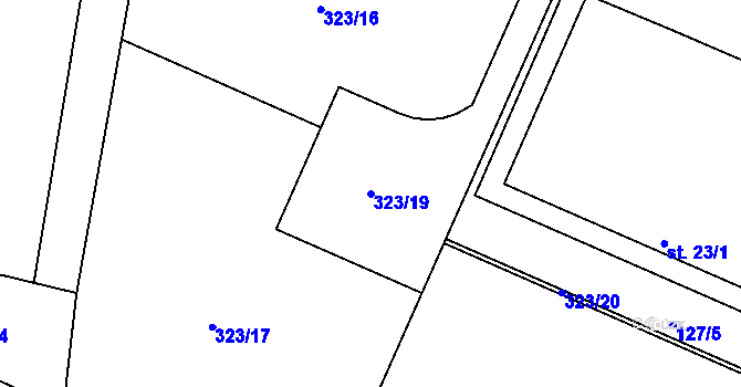 Parcela st. 323/19 v KÚ Bitětice, Katastrální mapa