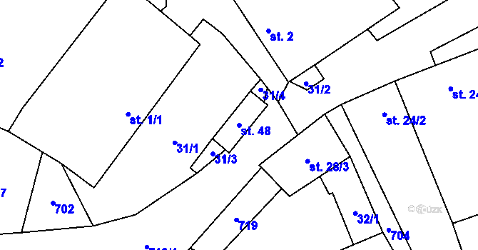 Parcela st. 48 v KÚ Lipice, Katastrální mapa