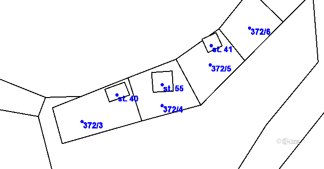 Parcela st. 55 v KÚ Lipice, Katastrální mapa