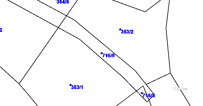 Parcela st. 716/9 v KÚ Lipice, Katastrální mapa