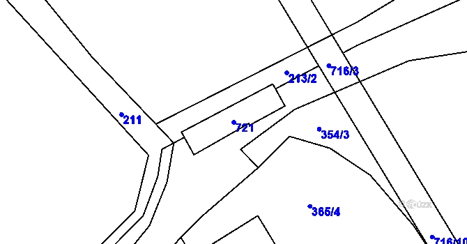 Parcela st. 721 v KÚ Lipice, Katastrální mapa