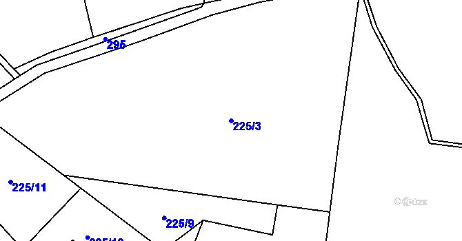 Parcela st. 225/3 v KÚ Pejškov, Katastrální mapa