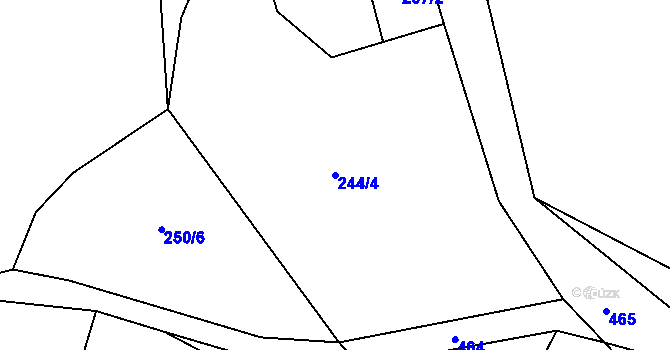 Parcela st. 244/4 v KÚ Pejškov, Katastrální mapa