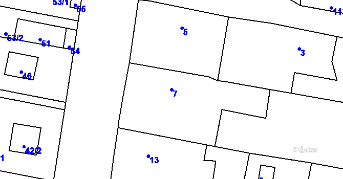 Parcela st. 7 v KÚ Lipina u Opavy, Katastrální mapa