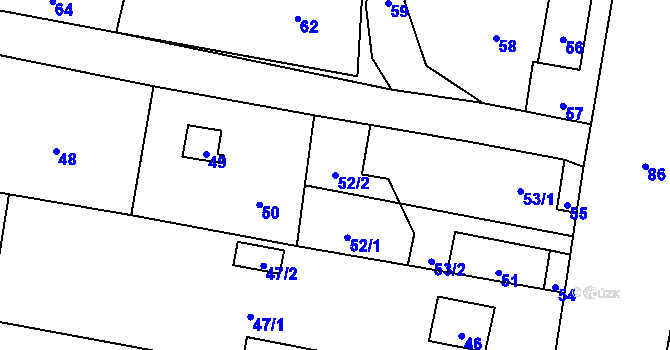 Parcela st. 52/2 v KÚ Lipina u Opavy, Katastrální mapa