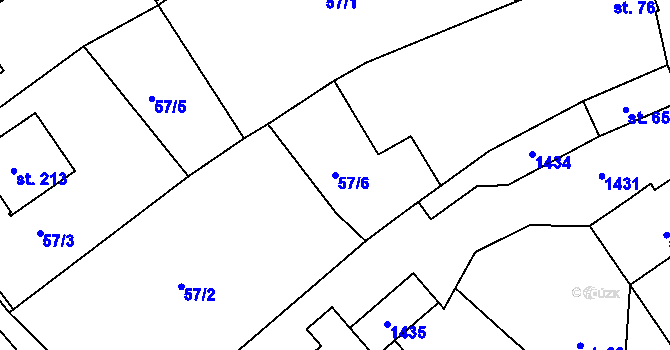 Parcela st. 57/6 v KÚ Lipina, Katastrální mapa