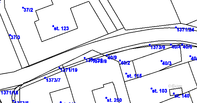 Parcela st. 40/6 v KÚ Lipina, Katastrální mapa