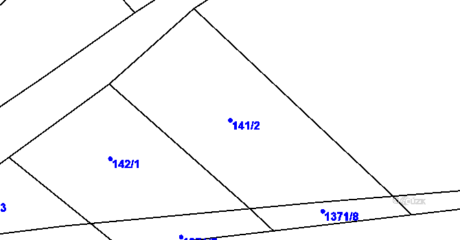 Parcela st. 141/2 v KÚ Lipina, Katastrální mapa