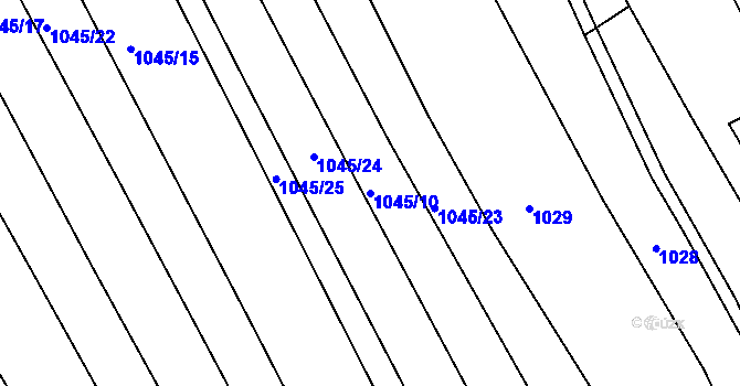 Parcela st. 1045/10 v KÚ Lipina, Katastrální mapa