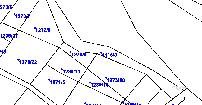 Parcela st. 1116/8 v KÚ Lipina, Katastrální mapa