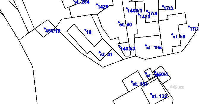 Parcela st. 41 v KÚ Lipina, Katastrální mapa