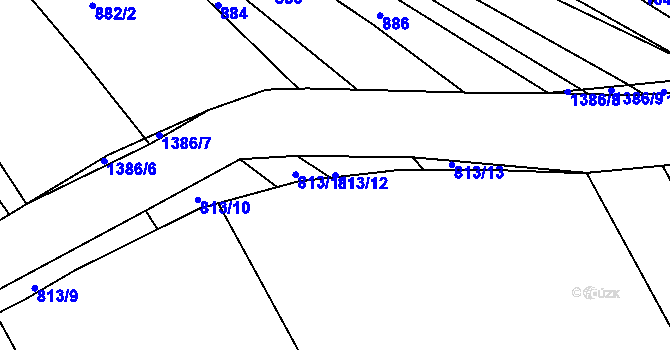 Parcela st. 813/12 v KÚ Lipina, Katastrální mapa