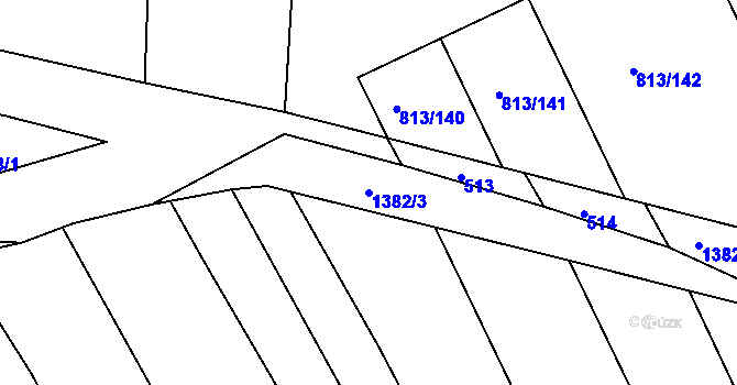 Parcela st. 1382/3 v KÚ Lipina, Katastrální mapa