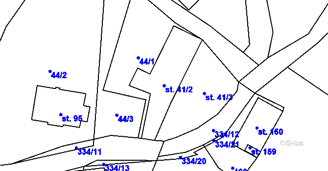 Parcela st. 41/2 v KÚ Lipinka, Katastrální mapa