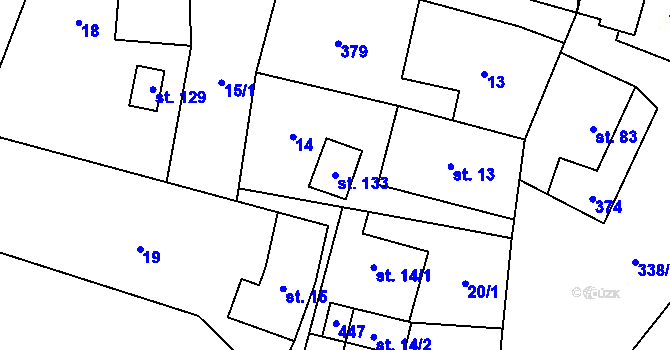 Parcela st. 133 v KÚ Lipinka, Katastrální mapa