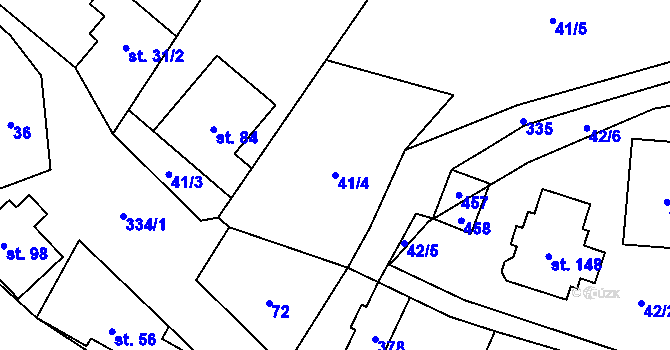 Parcela st. 41/4 v KÚ Lipinka, Katastrální mapa