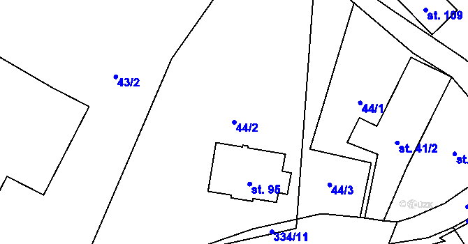 Parcela st. 44/2 v KÚ Lipinka, Katastrální mapa