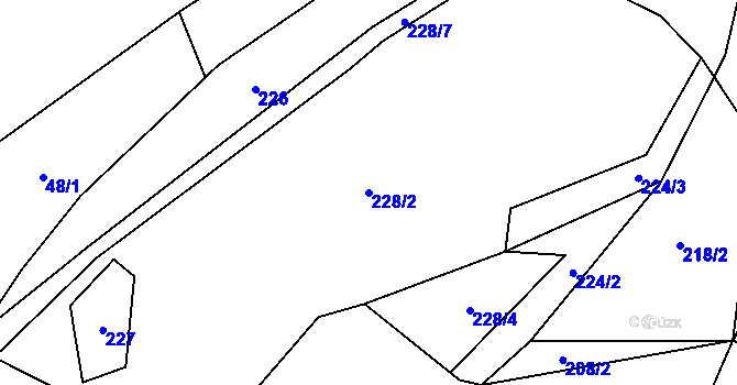 Parcela st. 228/2 v KÚ Lipinka, Katastrální mapa