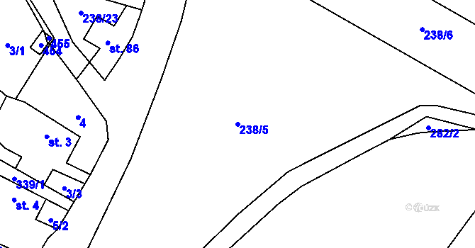 Parcela st. 238/5 v KÚ Lipinka, Katastrální mapa