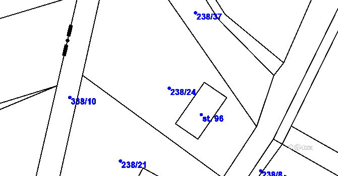 Parcela st. 238/24 v KÚ Lipinka, Katastrální mapa