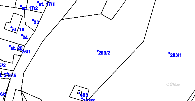 Parcela st. 283/2 v KÚ Lipinka, Katastrální mapa