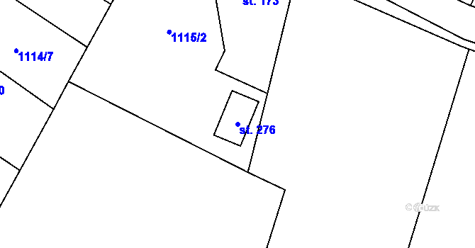 Parcela st. 276 v KÚ Lipnice u Spáleného Poříčí, Katastrální mapa