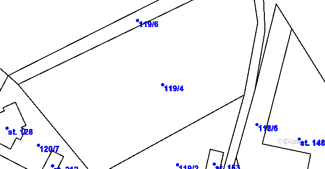 Parcela st. 119/4 v KÚ Lipnice u Dvora Králové, Katastrální mapa