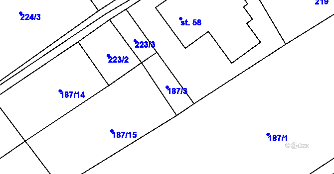 Parcela st. 187/3 v KÚ Lipnice u Dvora Králové, Katastrální mapa