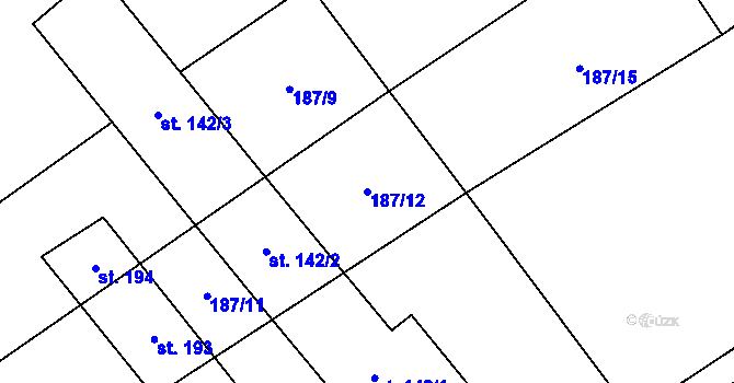 Parcela st. 187/12 v KÚ Lipnice u Dvora Králové, Katastrální mapa