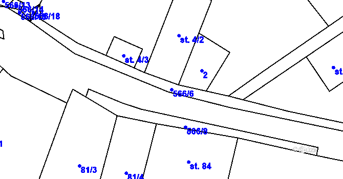 Parcela st. 566/6 v KÚ Lipnice u Dvora Králové, Katastrální mapa