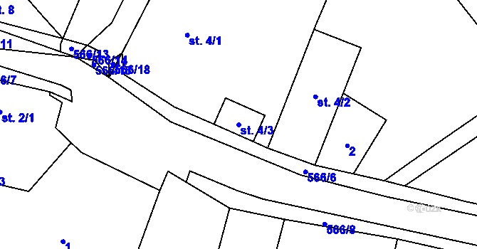 Parcela st. 4/3 v KÚ Lipnice u Dvora Králové, Katastrální mapa