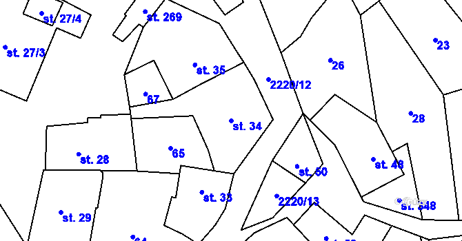 Parcela st. 34 v KÚ Lipnice nad Sázavou, Katastrální mapa