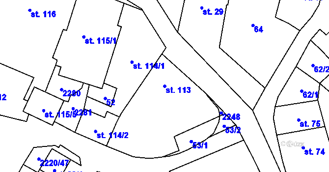 Parcela st. 113 v KÚ Lipnice nad Sázavou, Katastrální mapa